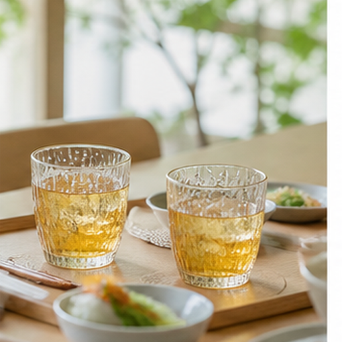 クリアガラス タンブラー 2個セット 350ml / アイボリー